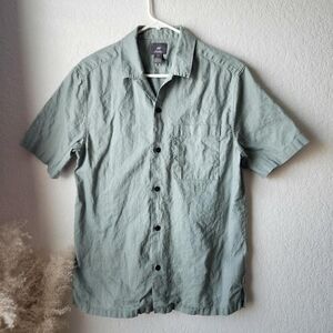 H&M Sage Green Cotton/Linen Button-Down